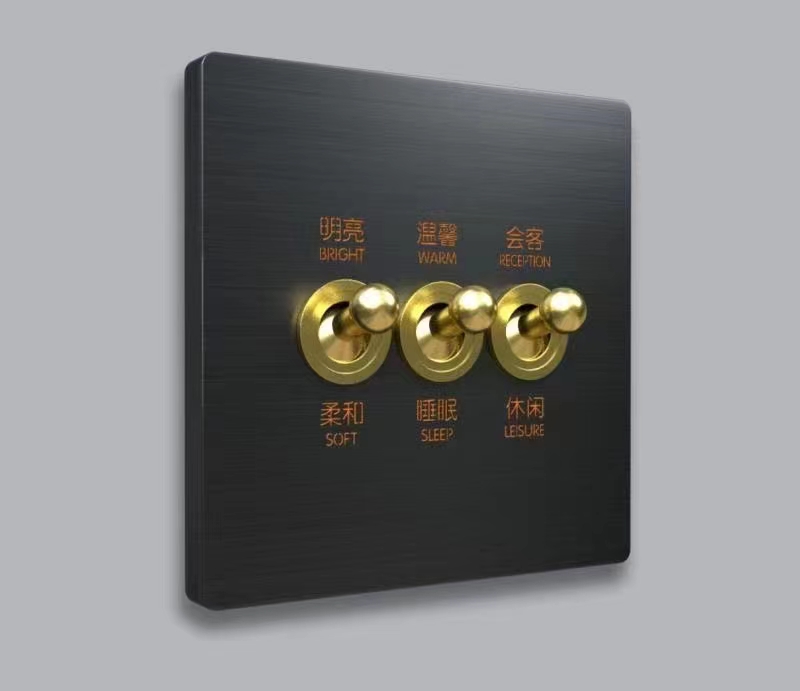 酒店客控系统拨杆开关（金色）